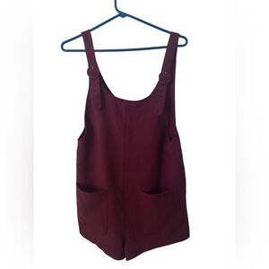 Forever 21 Rust Orange Pocket Boxy Buckle Jumper Romper